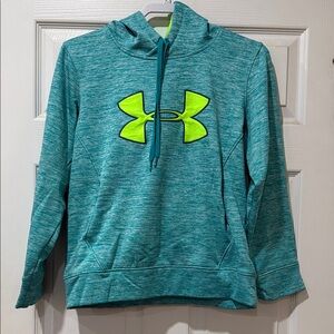 Under Armour Teal Pullover Hoodie with Neon Logo